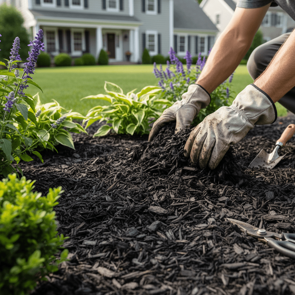 Mulching and flower bed maintenance for properties in Orlando area